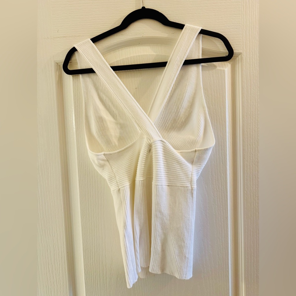 Banana Republic White Ribbed Tank Top - Picture 2 of 3